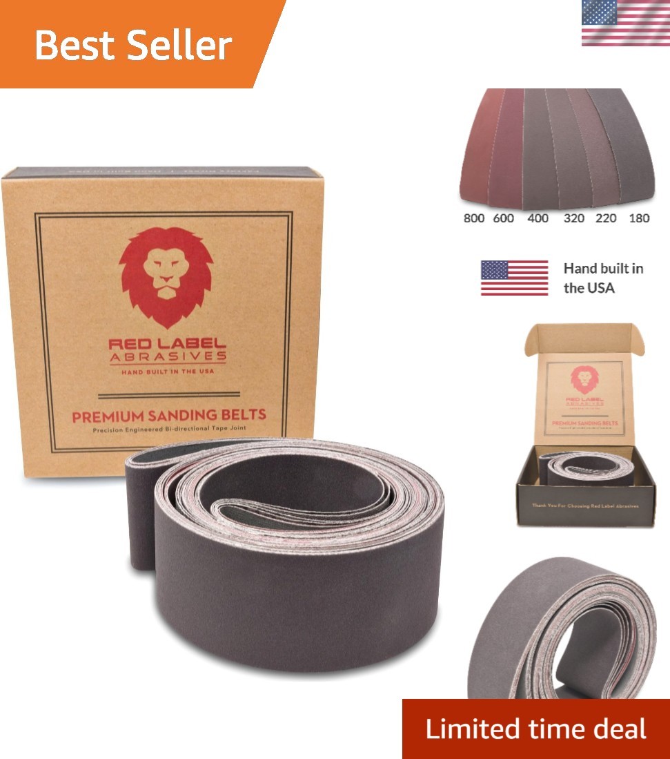 2″x72″ Fine Grit Sanding Belts, 6 Pack for Knife Edge Sharpening