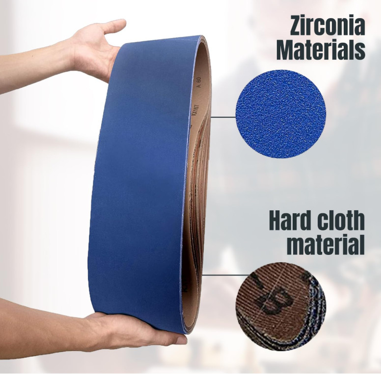 Bandas de lijado zirconia 6×48” surtido grano 36/100/120 para taller, Nuevo