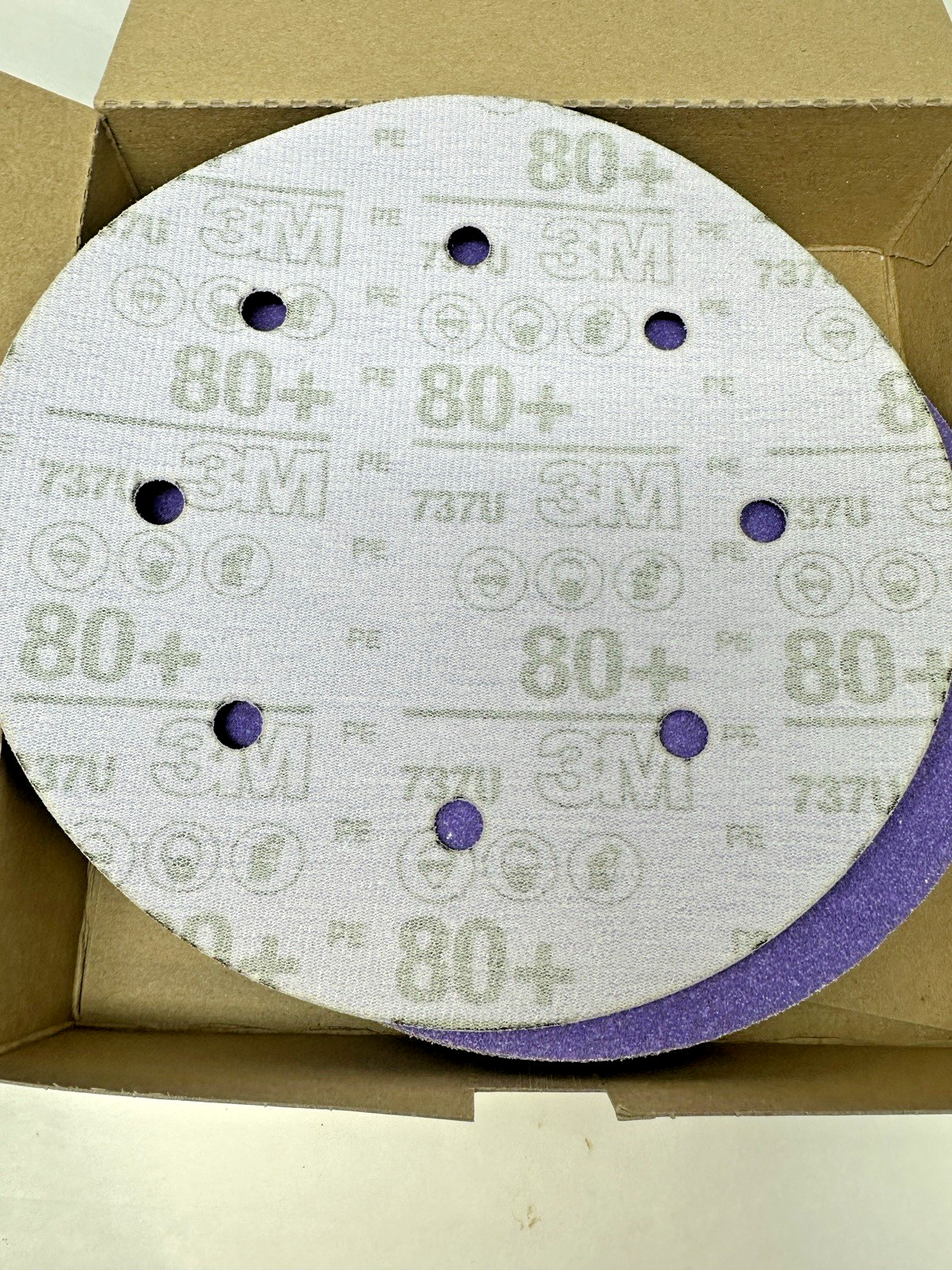 New 3M Cubitron II 737U 8″ Sanding Abrasive Discs, 80+ Grit, 25 Discs 31376