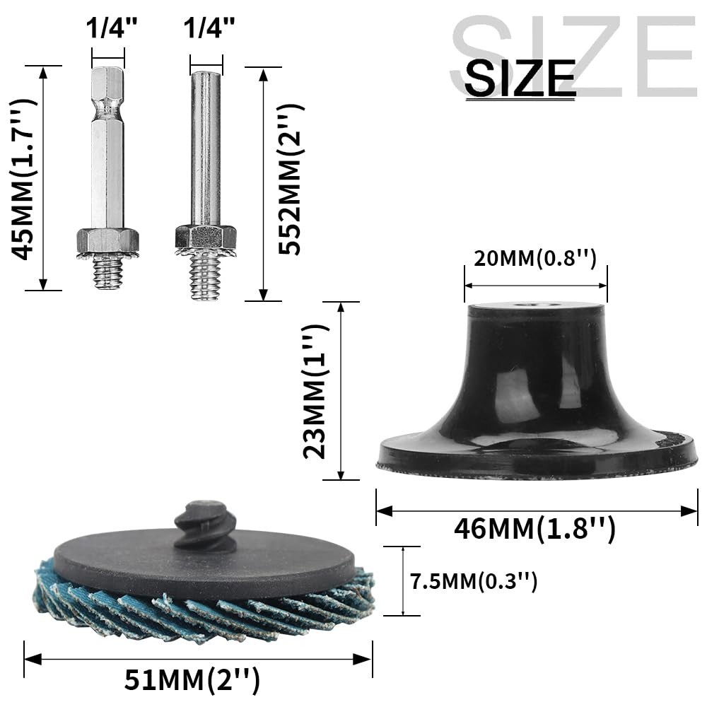 Durable 2 Inch Quick Change Zirconia Flap Discs – 9 Pcs Set for Metal & Wood
