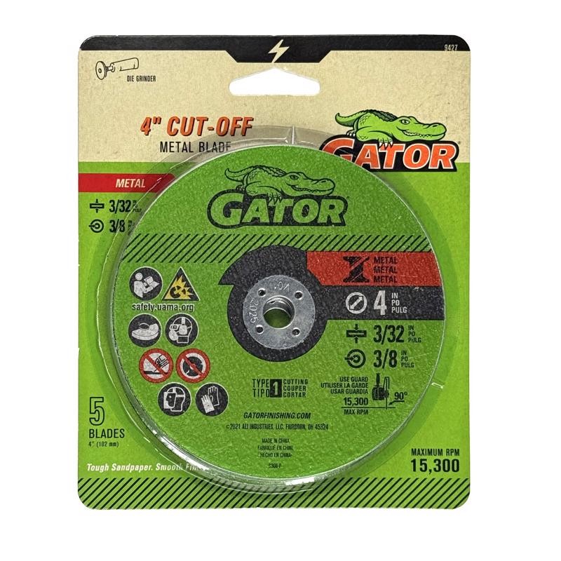 Gator 9427 15300 RPM Aluminum Oxide Metal Cut-Off Blade 4 Dia. x 3/8 in.