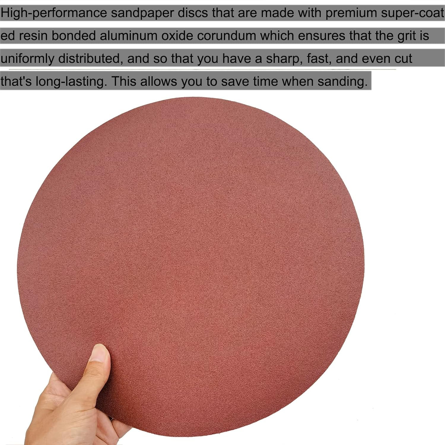 18 Pcs 12 Inch PSA Sanding Disc, Self Adhesive Sandpaper, Grit Aluminum Oxide