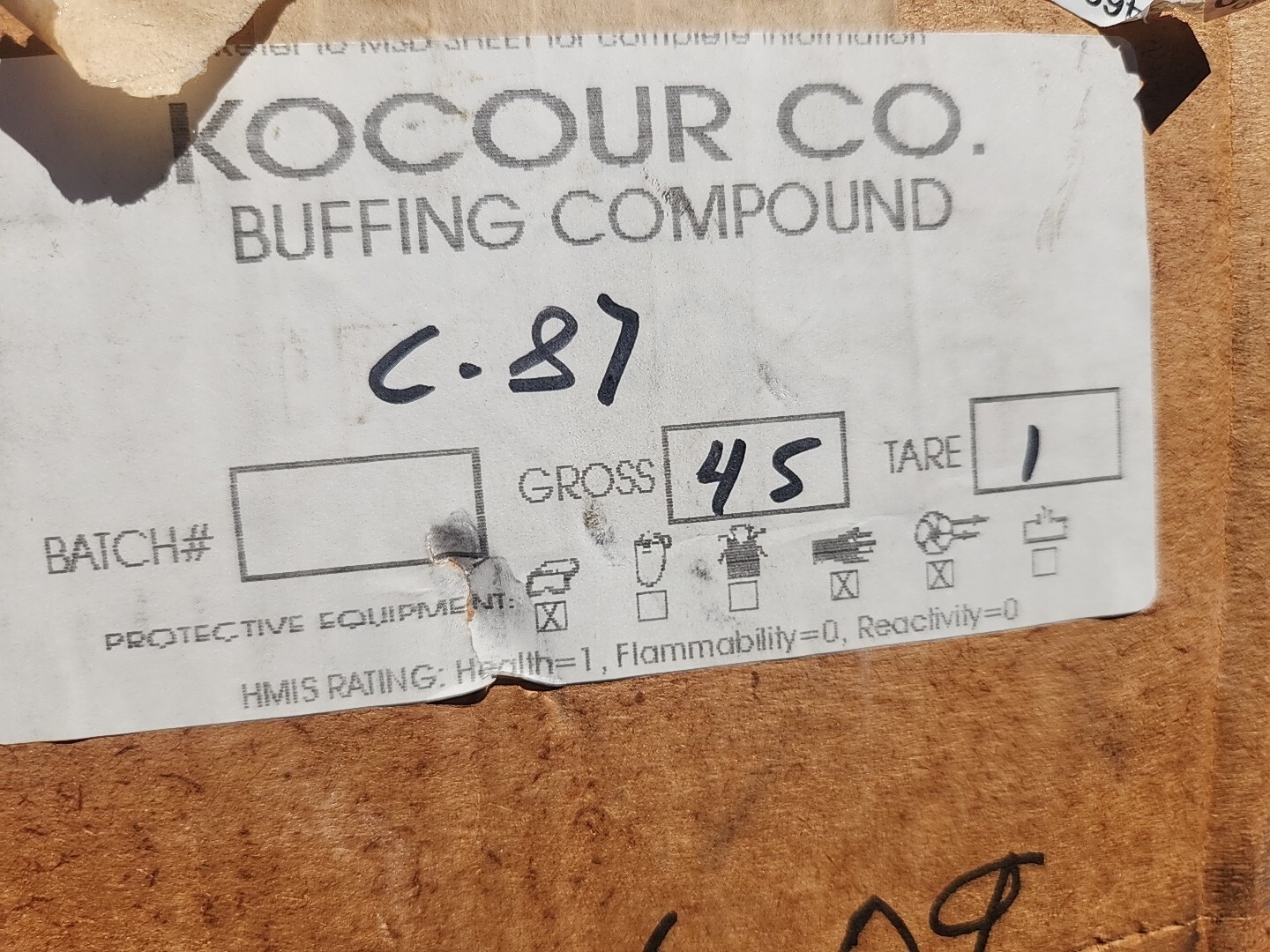 I STICK KOCOUR 2# BUFFING POLISHING COMPOUND C-87 SEE PHOTO DESCRIPTION HAVE MOR