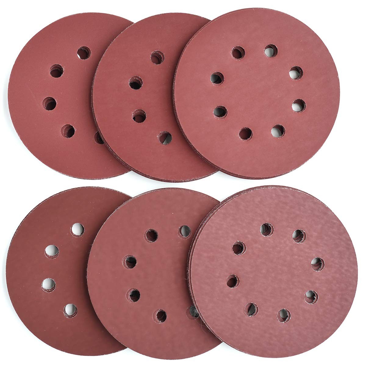 60-Pack 5-Inch Aluminum Oxide Grit Sanding Discs for Random Orbit Sanders