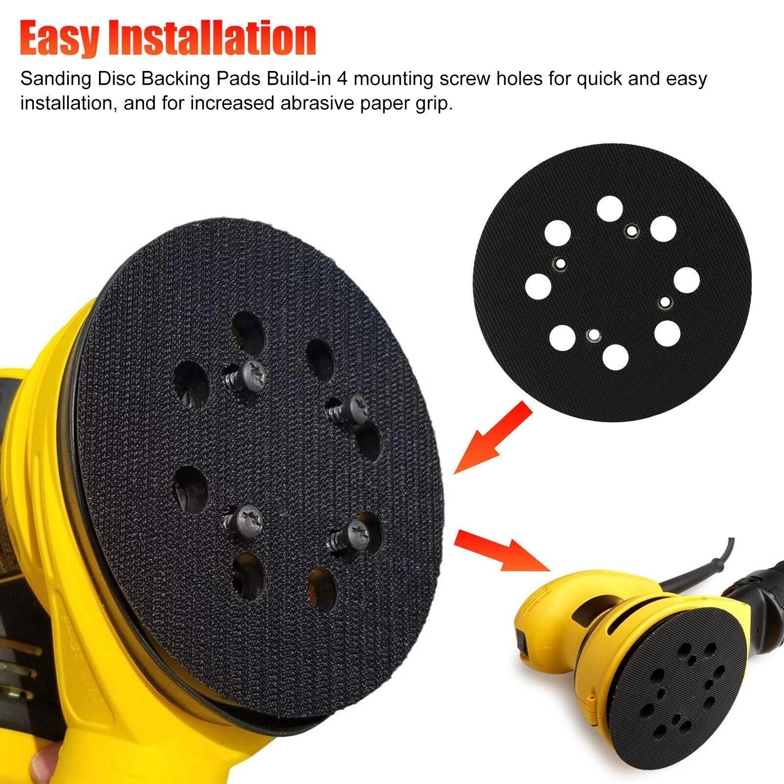 5″ 4-Screw Orbital Sander Pad Replacement Hook Loop For Dewalt DWE6421 N329079