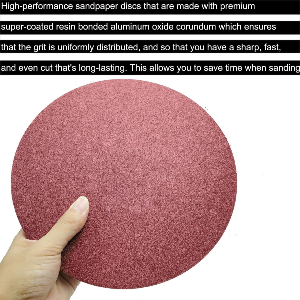 10 PCS 9 Inch 240 Grit Sanding Discs for Hand Radial Sander 9″ Round Hook & …