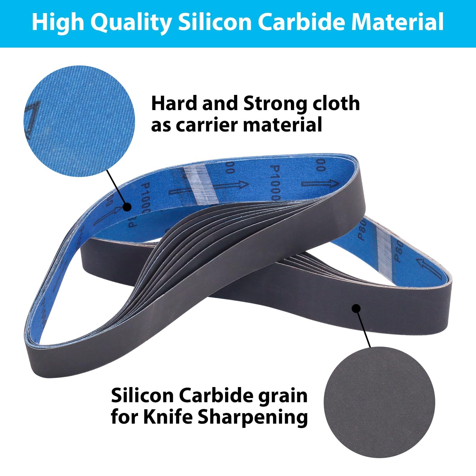 15 Pack 1-1/2 x 30 Inch Sanding Belts, Extra Fine Grit Silicon 1.5×30 inch