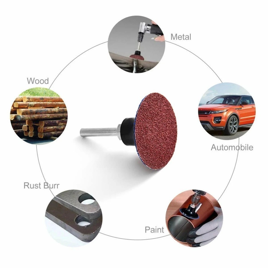 50P 2 inch 80 Grit Aluminum Oxide Roll Lock Die Grinder Sanding Grinding Disc-##