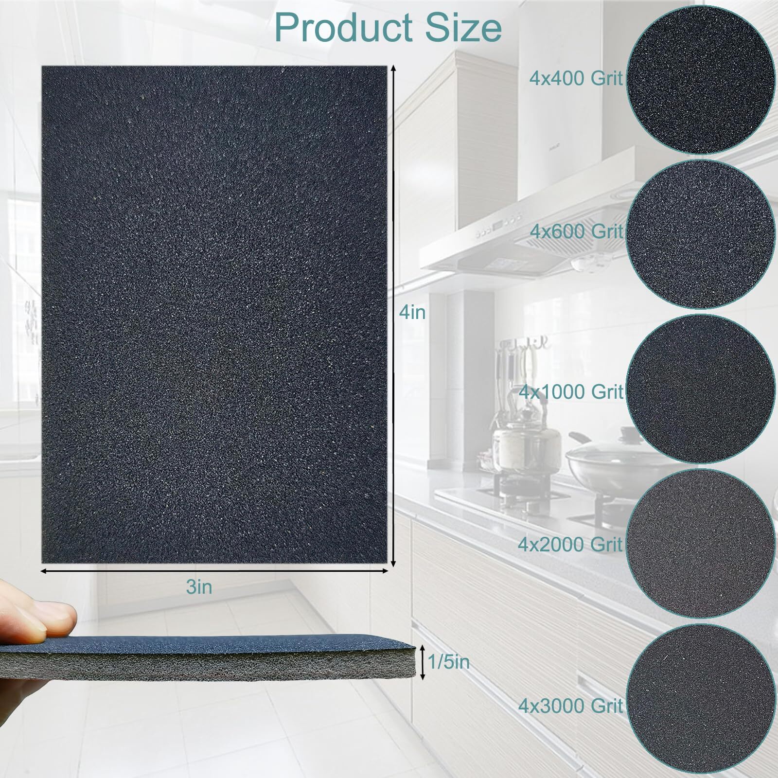 20Pc 3×4″ 400-3000 Grit Sanding Sponge Ultra Fine Foam Hand Sander Wet Dry Block