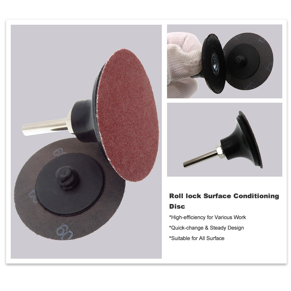 2 Inch 50mm Red Sanding Discs Roll Lock Quick Change Grinding Disc 24/36 Grit