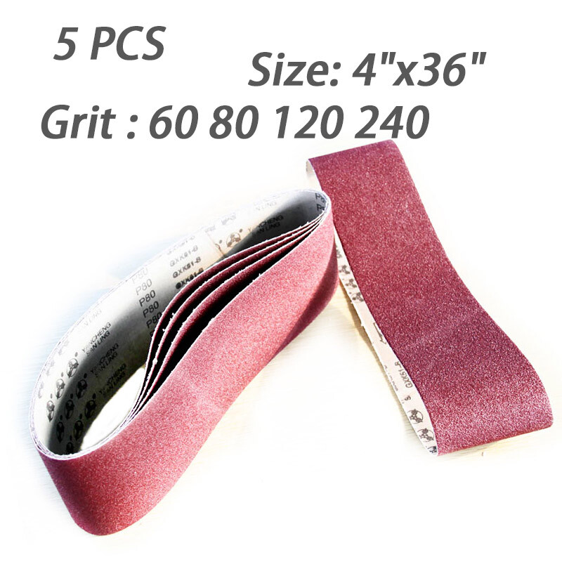 4″x36″ Sanding Belt 60 80 120 240 Grit for plaster, light metal sanding -5pcs