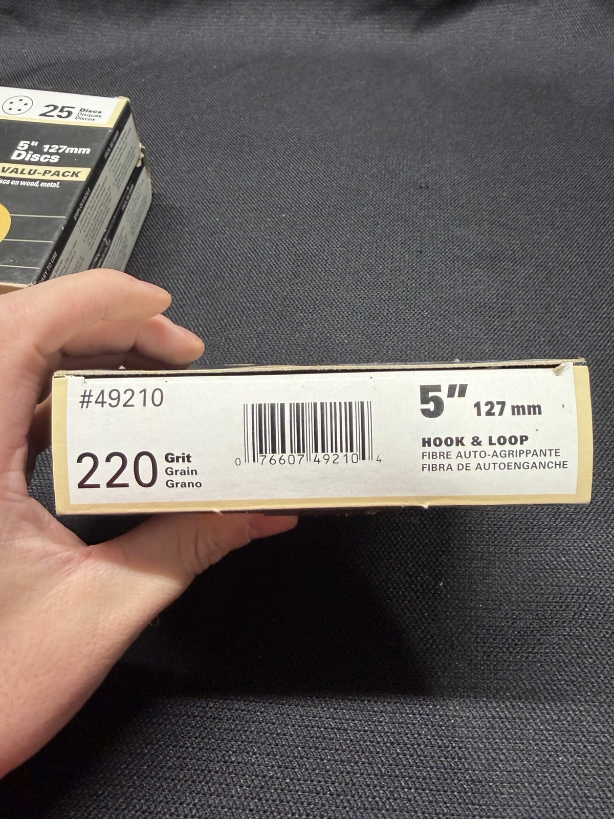 Norton Hook & Hoop 5” 127mm Discs 25 Pack, 3 Packs; 120, 180, 220 Grit