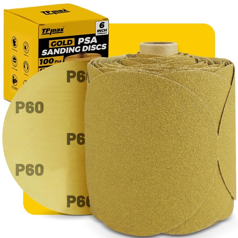 100 PCS 6 Inch PSA Sanding Disc 60 Grit SelfAdhesive Sandpaper Wood Metal