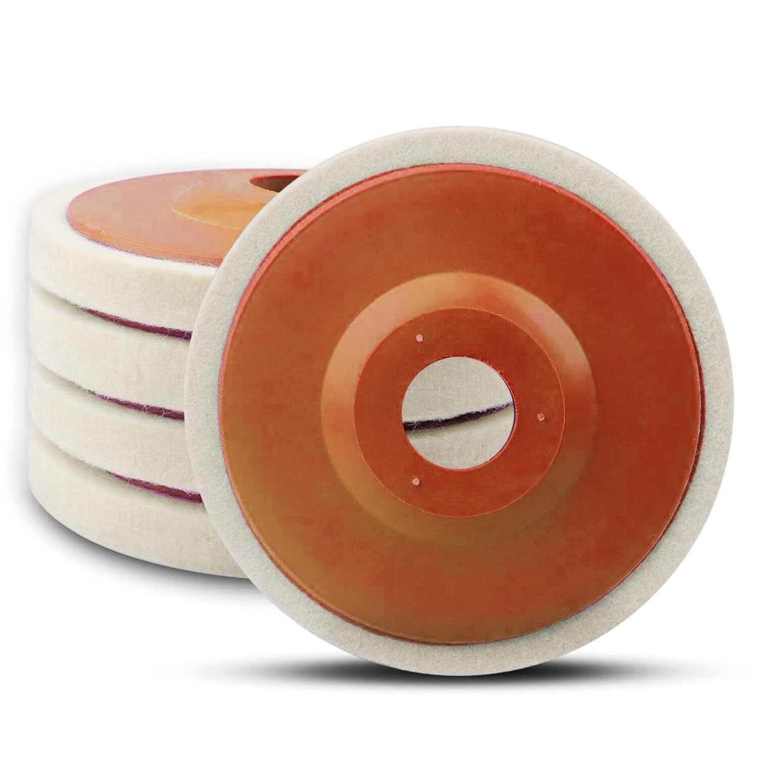 5 Pcs 4.5 Inch Wool Felt Polishing Wheel Discwool Polishing Wheel Disc For 7/8 I