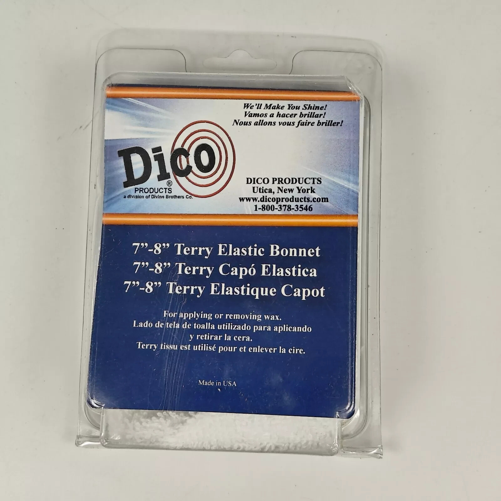 Dico 7″-8″ Terry Cloth Buffing Polishing Elastic Bonnet – 7420651