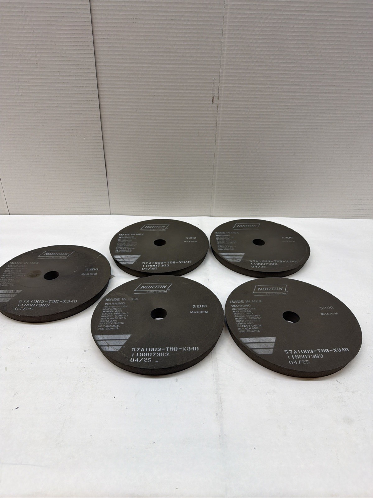 Norton Wheel Abrasives Discs Lot Of 5 57A1003-T9B-X340