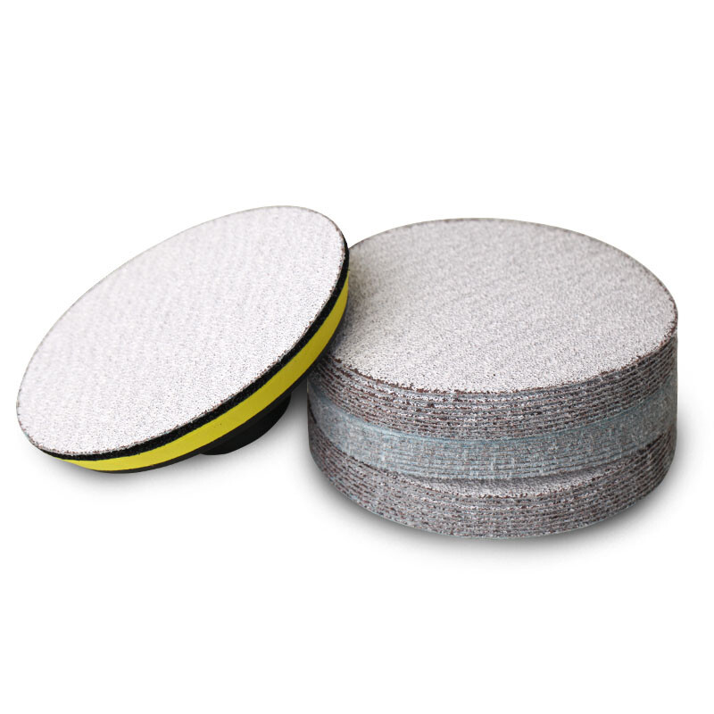 6 Inch 150mm Flocking White Sand Dry Grinding Sandpaper Disc 60~1000# Hook &Loop