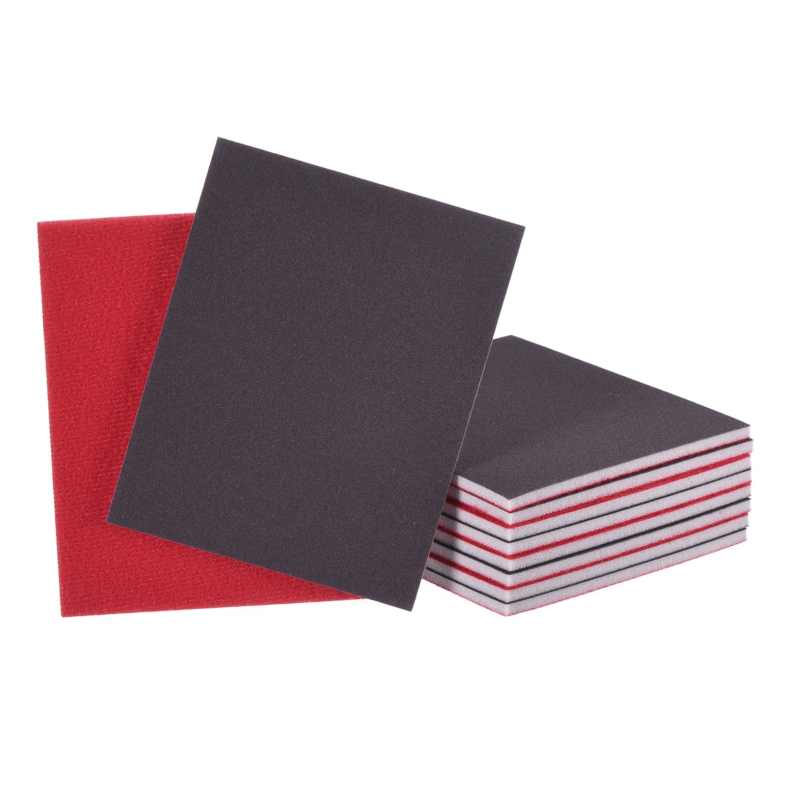 10 Pcs 240 Grit 5.5 x 4.5 Inch Hook & Loop Foam Sanding Blocks, Black