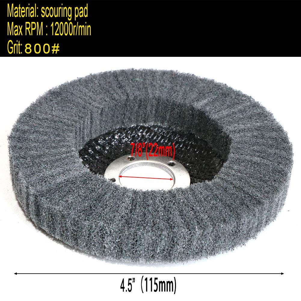 5Pcs 4.5 Inch Nylon Fiber Buffing Wheels Angle Grinder Polishing Discs