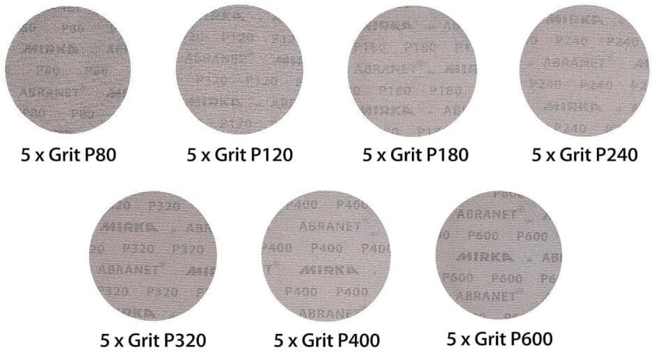 Efficient 6″ Multi-Grit Sanding Discs, 35 Pack