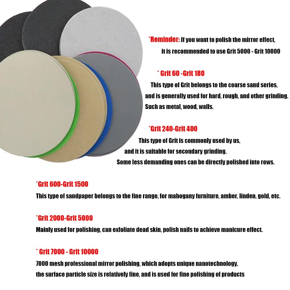 25/50mm Hook and Loop Sandpaper Sanding Disc Wet Dry Flocking Disc 60-10000 Grit