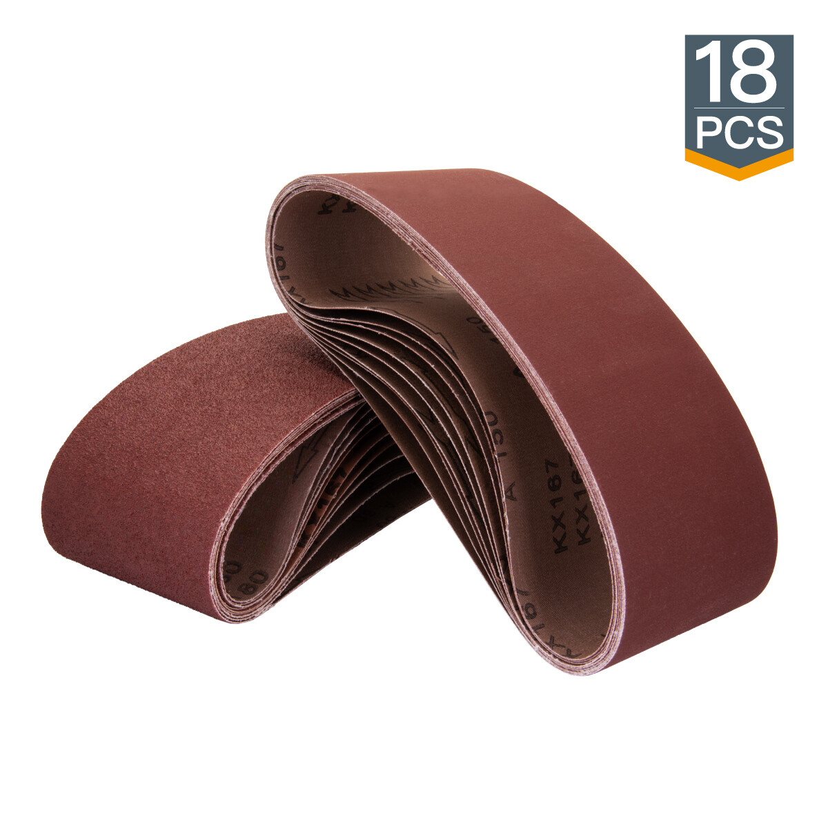 POWERTEC 3×21″Sanding Belt Assortment 18PK 3 Each of 60,80,120,150,240,400 Grits