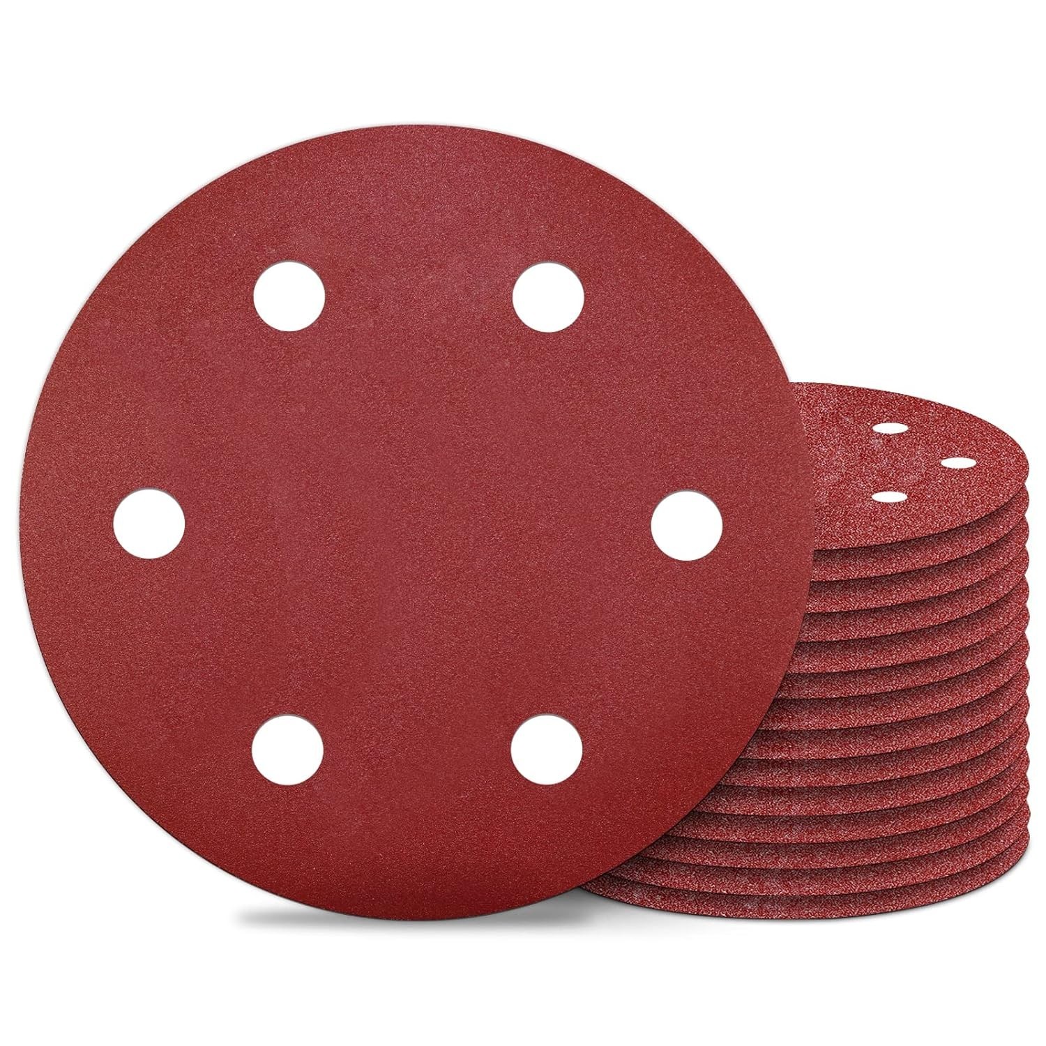Awutzut 9 Inch 6 Hole Sanding Discs 40 Grit Hook and Loop for Drywall Sander 12P