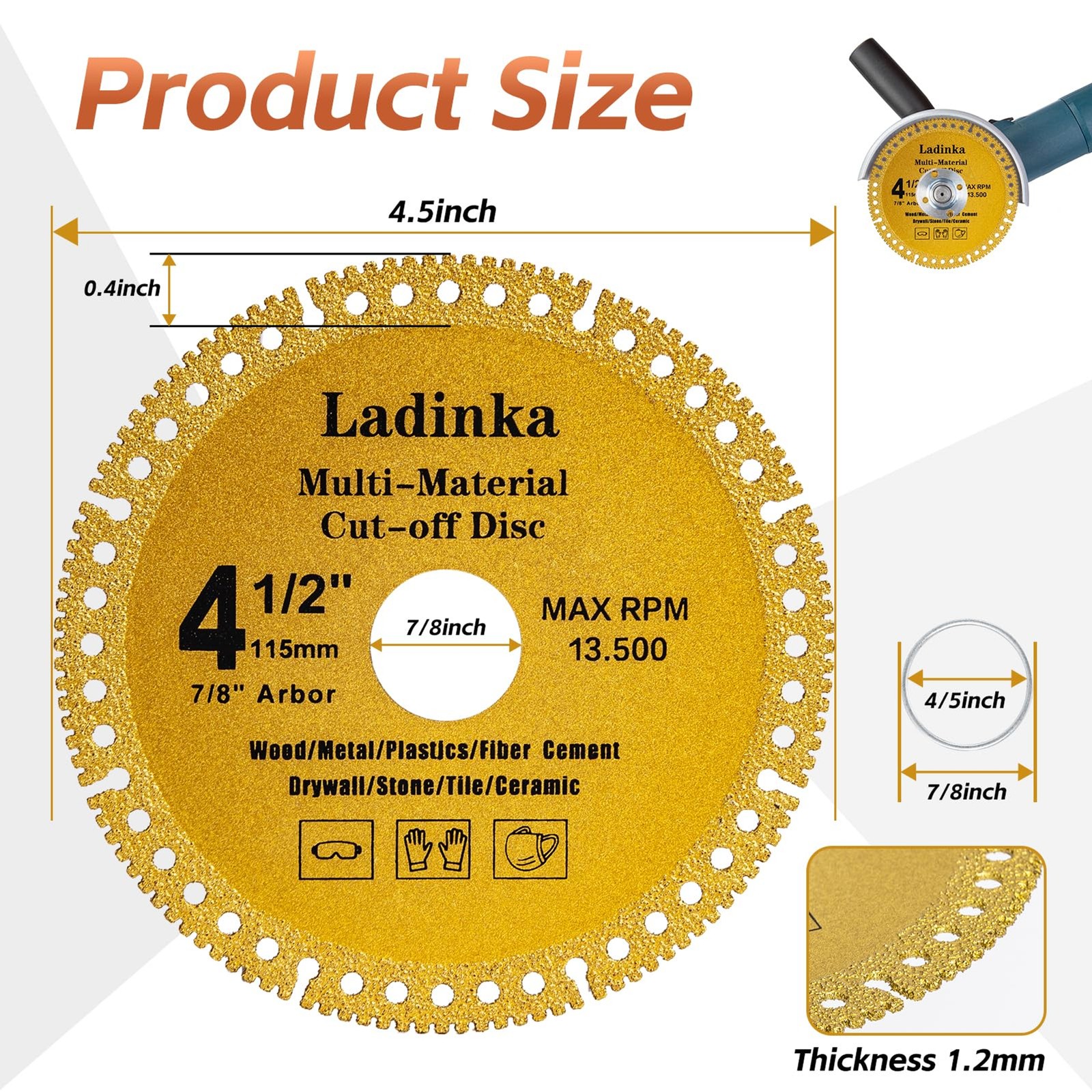 4-Pack 4-1/2 Inch Electro Plated Diamond Grinding Wheel – Heavy Duty Indestructi