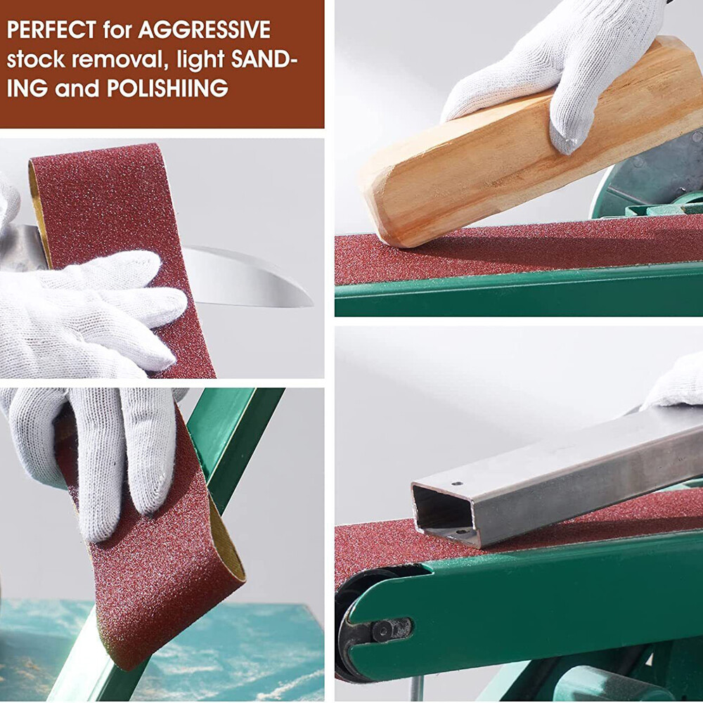 20PCS Sanding Belt 40 60 80 120 150 240 400 Grit Belts Sander Sandpaper 3×21 In