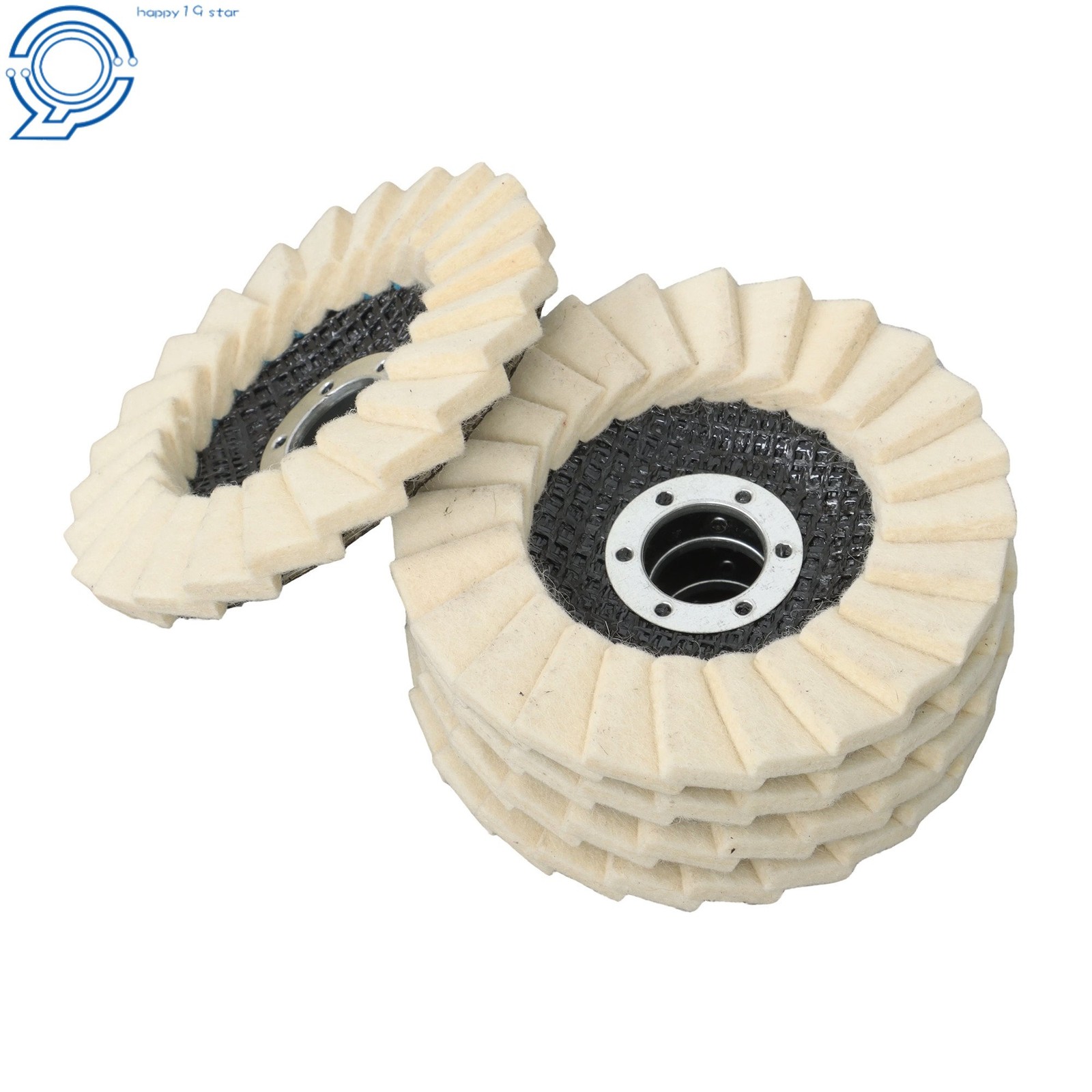 8 Pack Felt Flap Disc Abrasives Buffing Polishing Wheels and Polishing Compounds