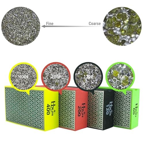 Diamond Hand Polishing Pad Diamond Sanding Block Foam Backed 200# Cubic 1