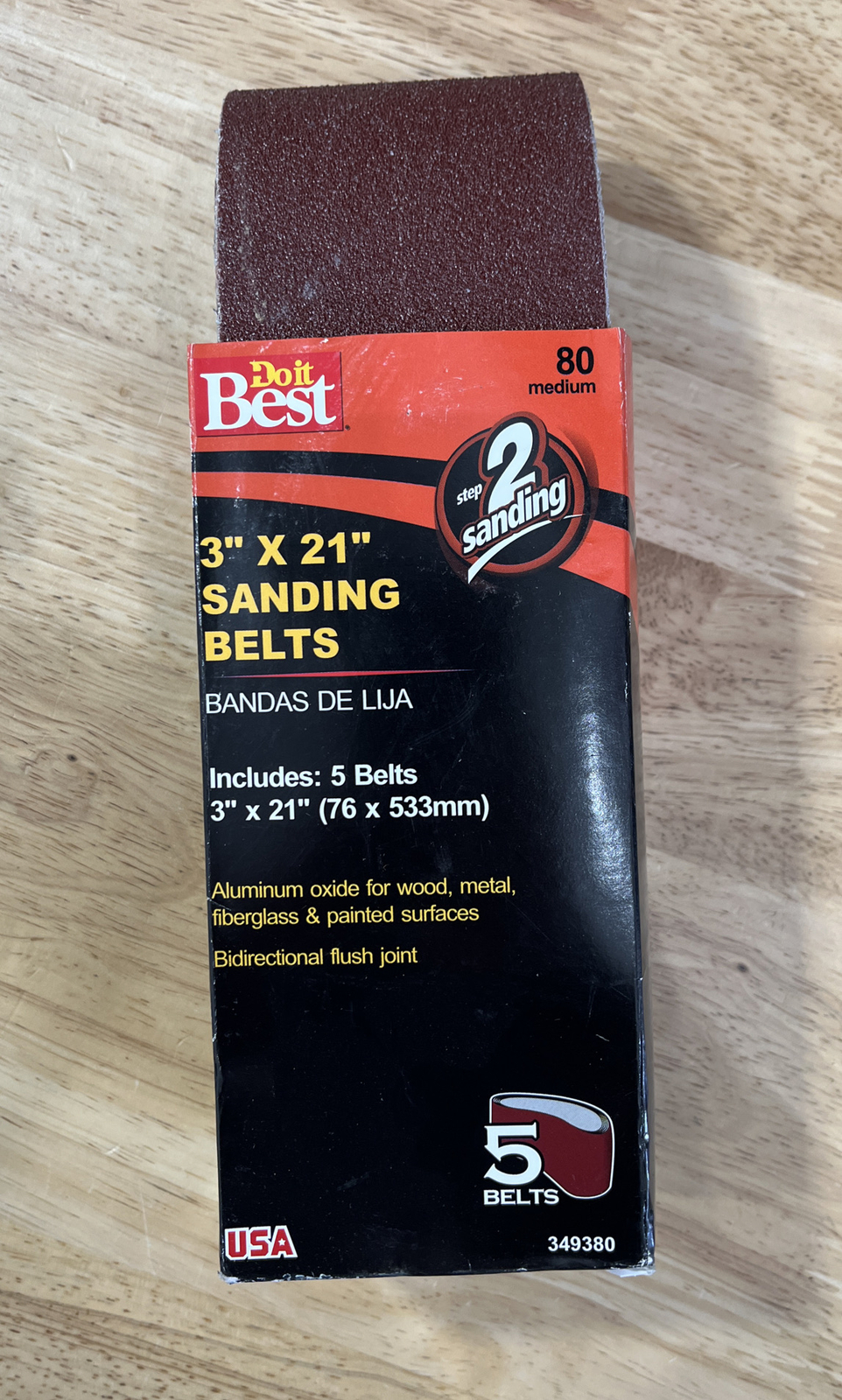 Do it Best 3 In. x 21 In. 80 Grit Dual Direction Sanding Belt (5 Belts) 349380GA