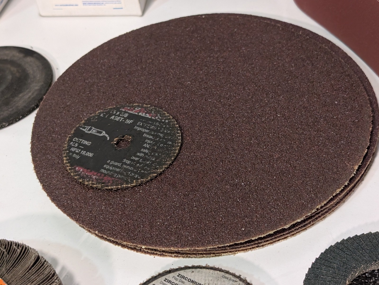 Lot of 70 Assorted Grinding and Sanding Wheels/Belts, Some Used, Most Unused