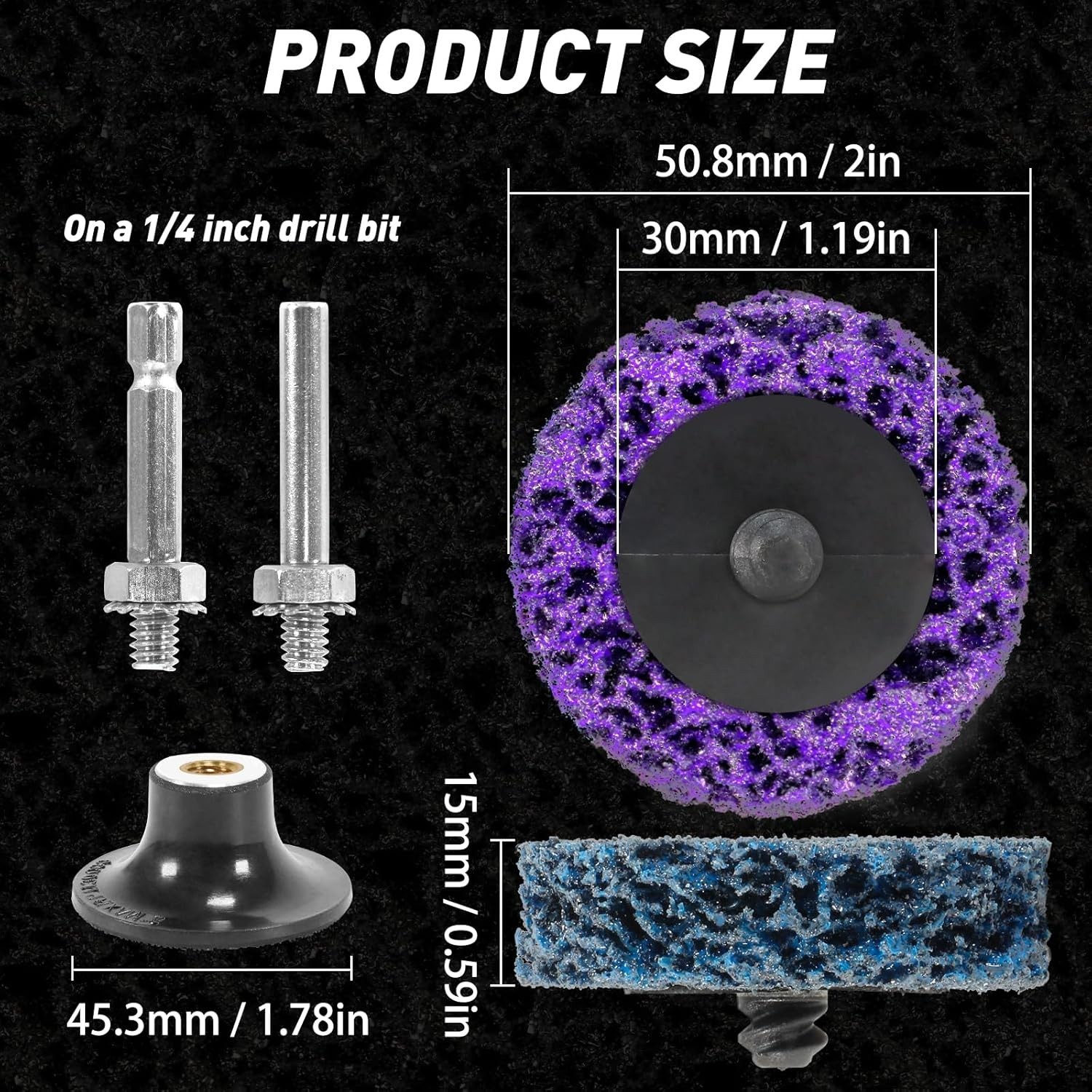 33 Pcs Diamond Sanding Discs Set, 2″ Quick Change Easy Strip Wheels for Drill Di