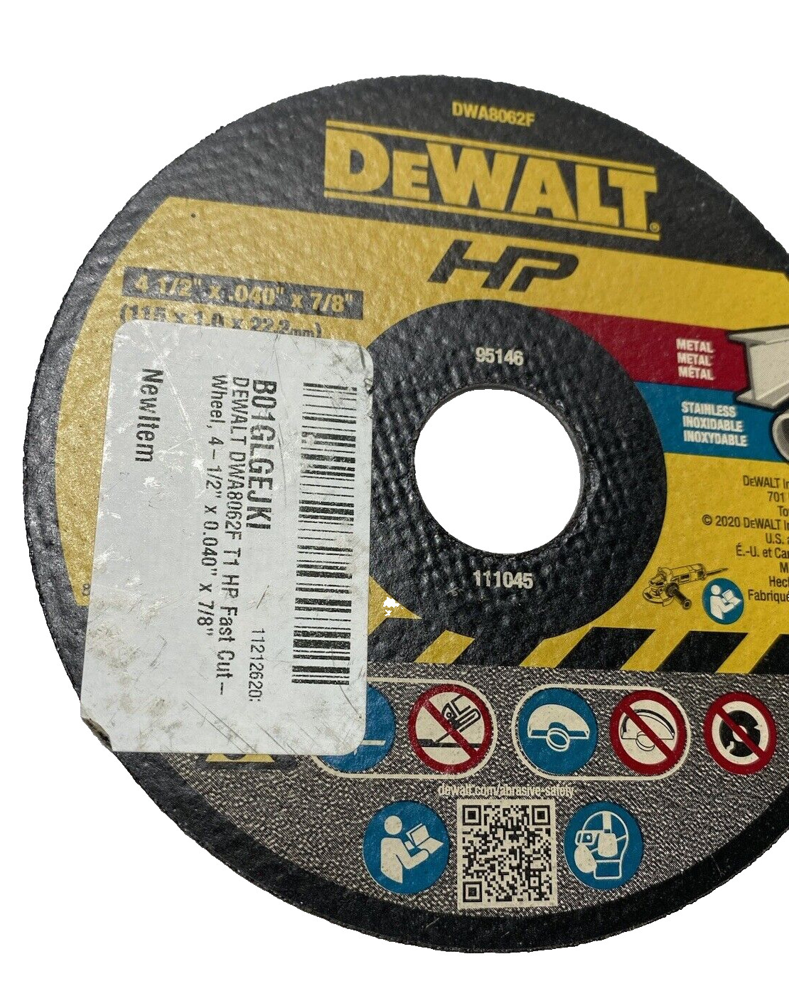DeWalt Fast Cut-Off Wheel 4.5″ x 0.04″ x 0.875″ Power Tool Accessory New