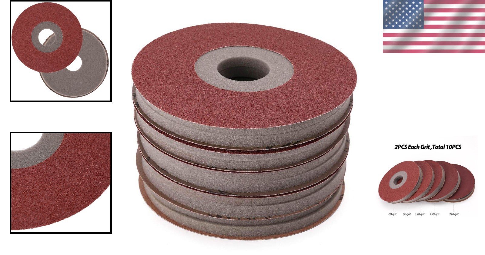 10PCS Drywall Sanding Discs, 8-7/8″ Assorted Grits
