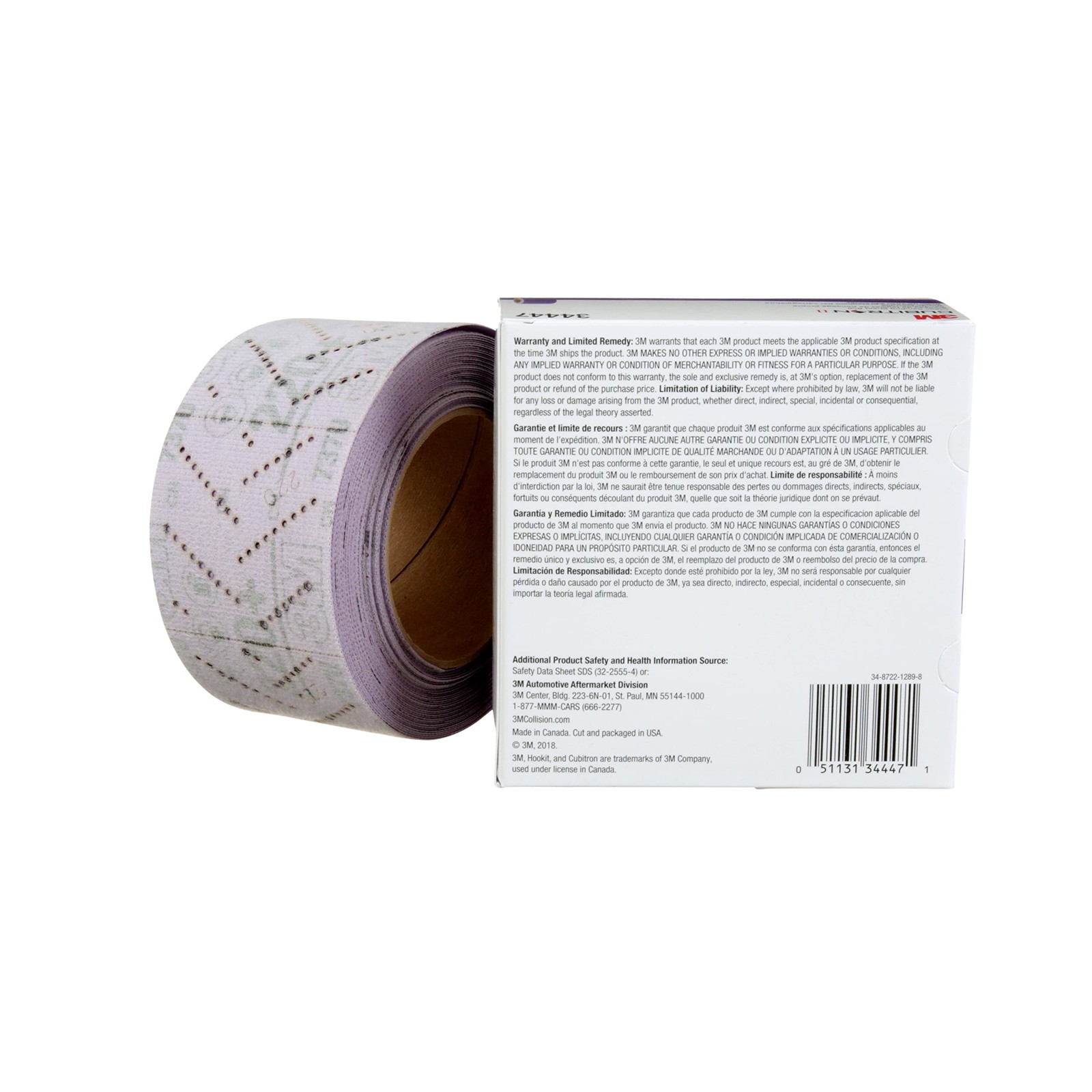 3M Cubitron II Hookit Abrasive Sheet Roll, 34447, Pack of 1, Purple