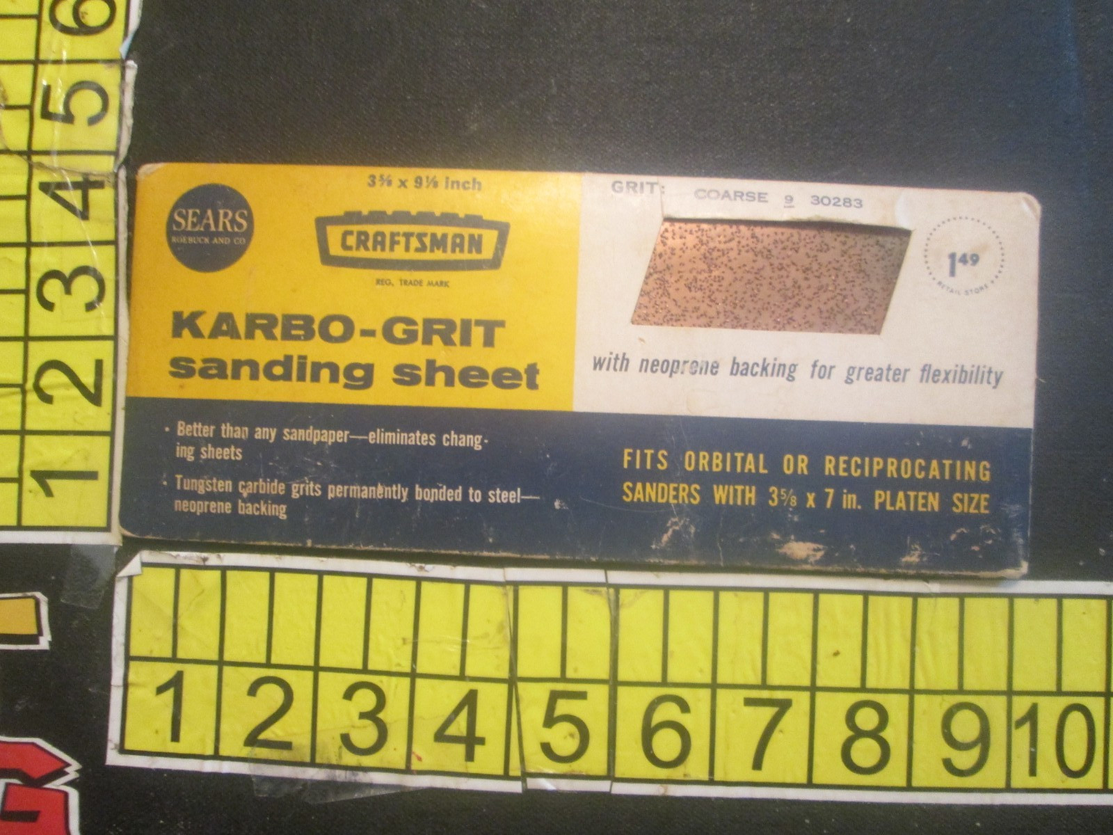 Sears Roebuck and Co Craftsman Karbo-Grit Sanding Sheet 3 5/8″ x 9 1/2″ Coarse