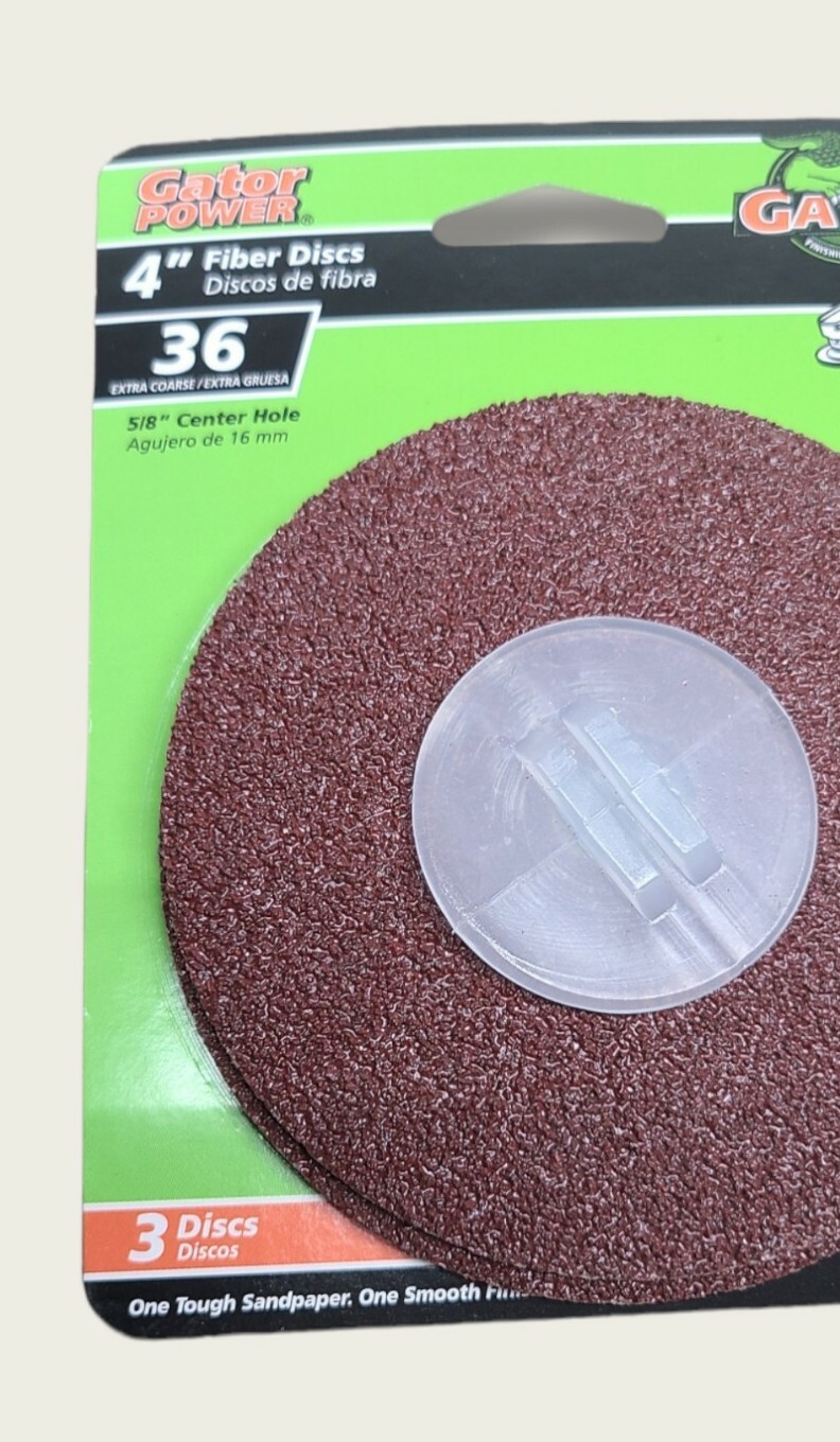 Lot Of 3 Packs Gator #3063 4” Abrasive Fiber Discs 36 Grit (3 Per Pack)