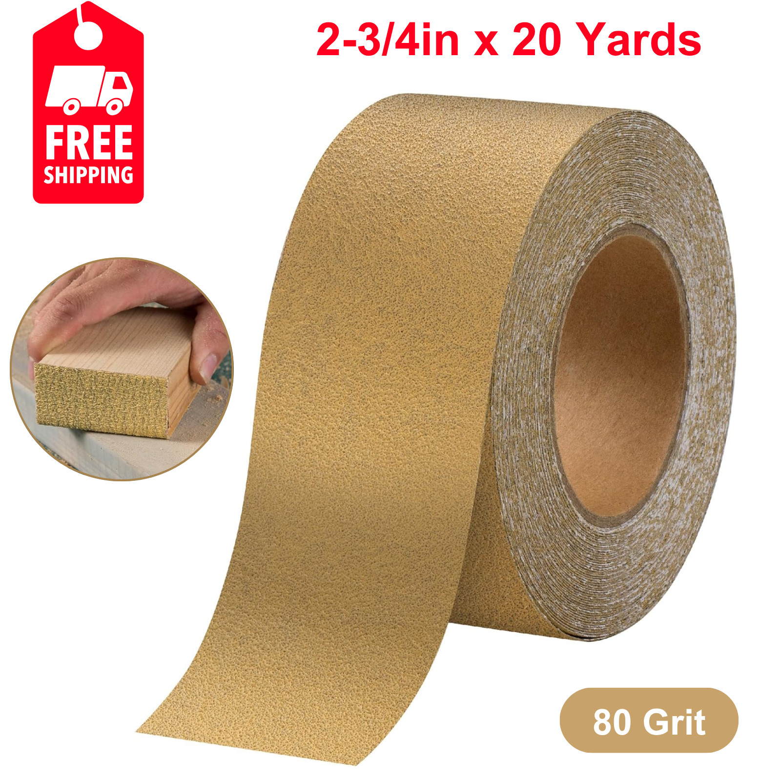 PSA Sandpaper Roll 80Grit 2-3/4in x 20 Yards Self Adhesive Sticky Back Longboard