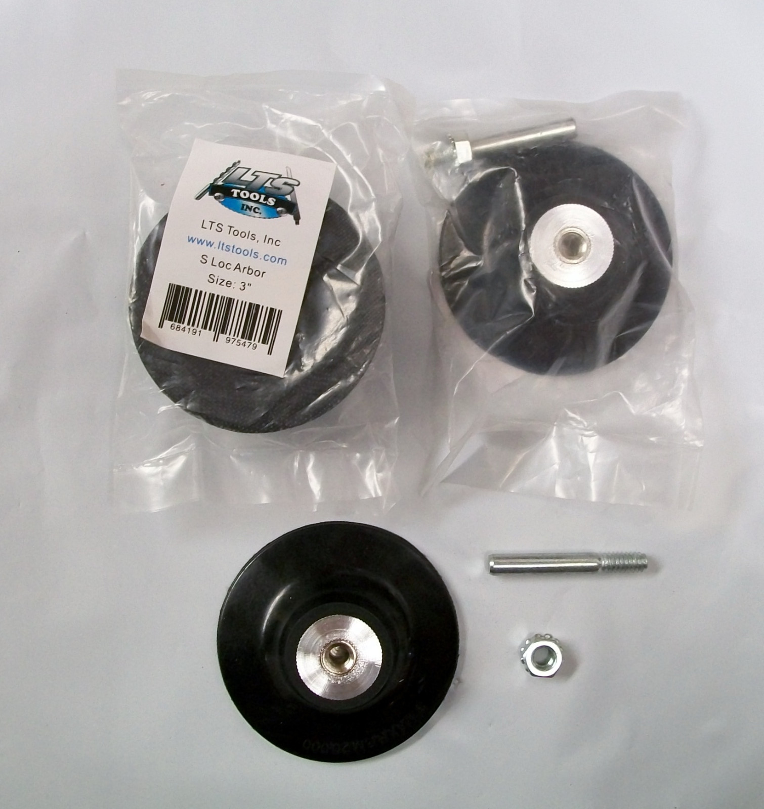 3″ Clip On Type S Roll Sanding Disc, 60 &180 Grit, AO, 25pc ea plus arbor