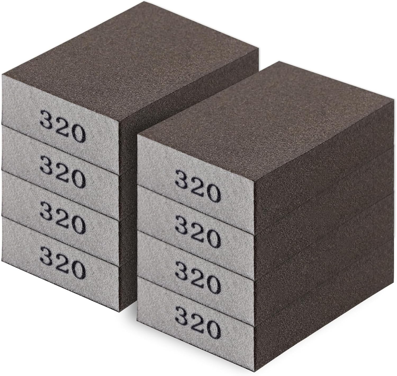 Durable 8-Pack Sanding Sponges, 320 Grit – Perfect for Wood and Metal Finishing