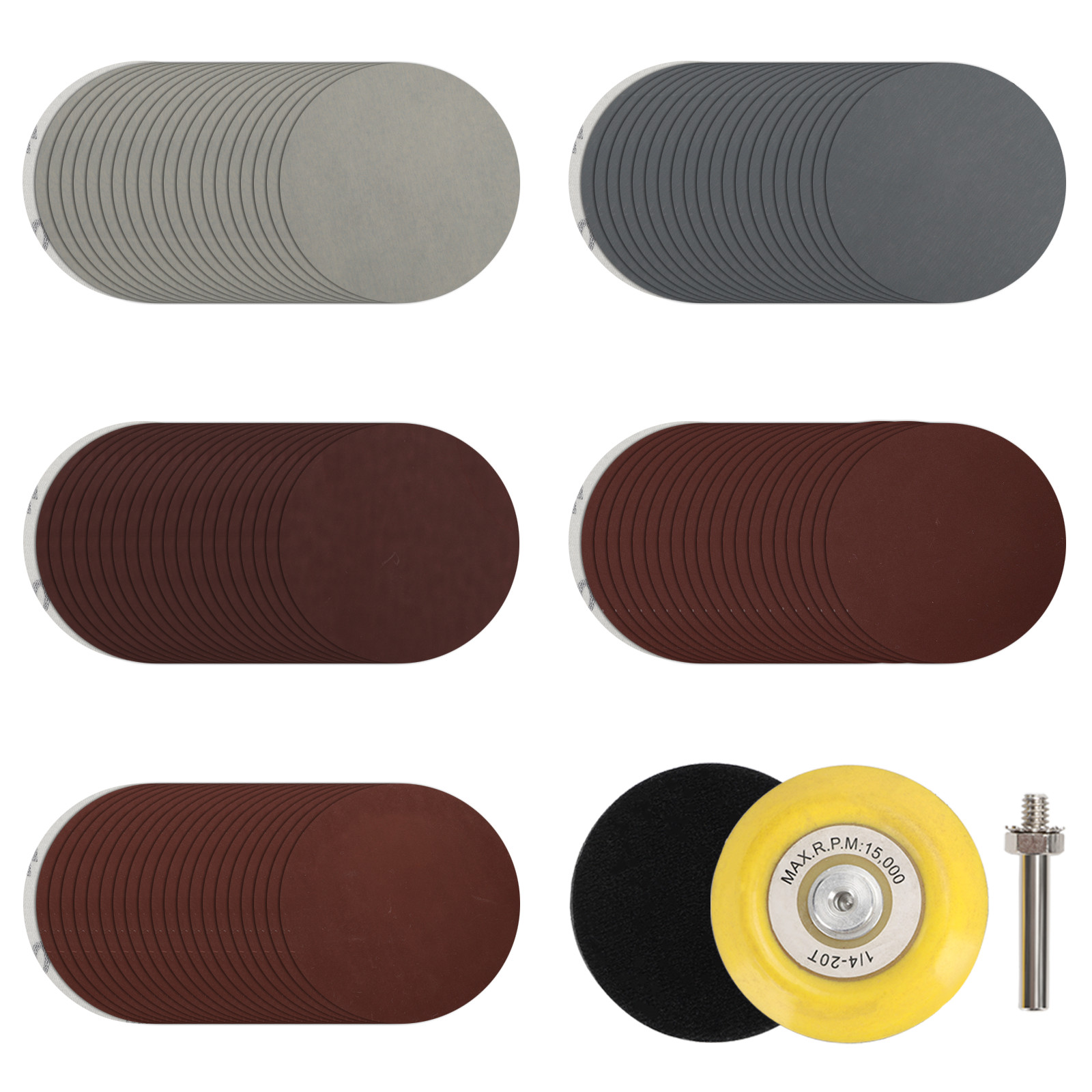 102Pack 3″ Sanding Discs 800-5000 Grit For Drill Wet Dry Hook Loop Sandpaper Pad