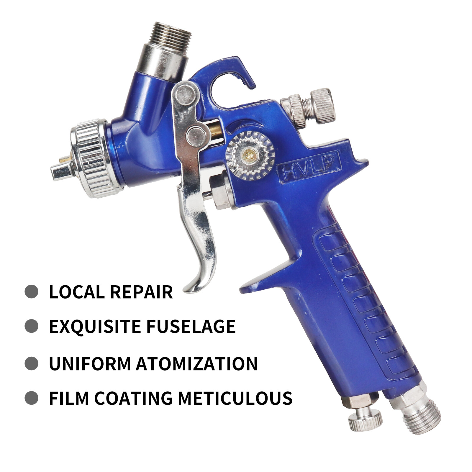 0.8/1.0mm Air Paint Spray Gun HVLP Sprayer Gravity Feed Auto Furniture Painting