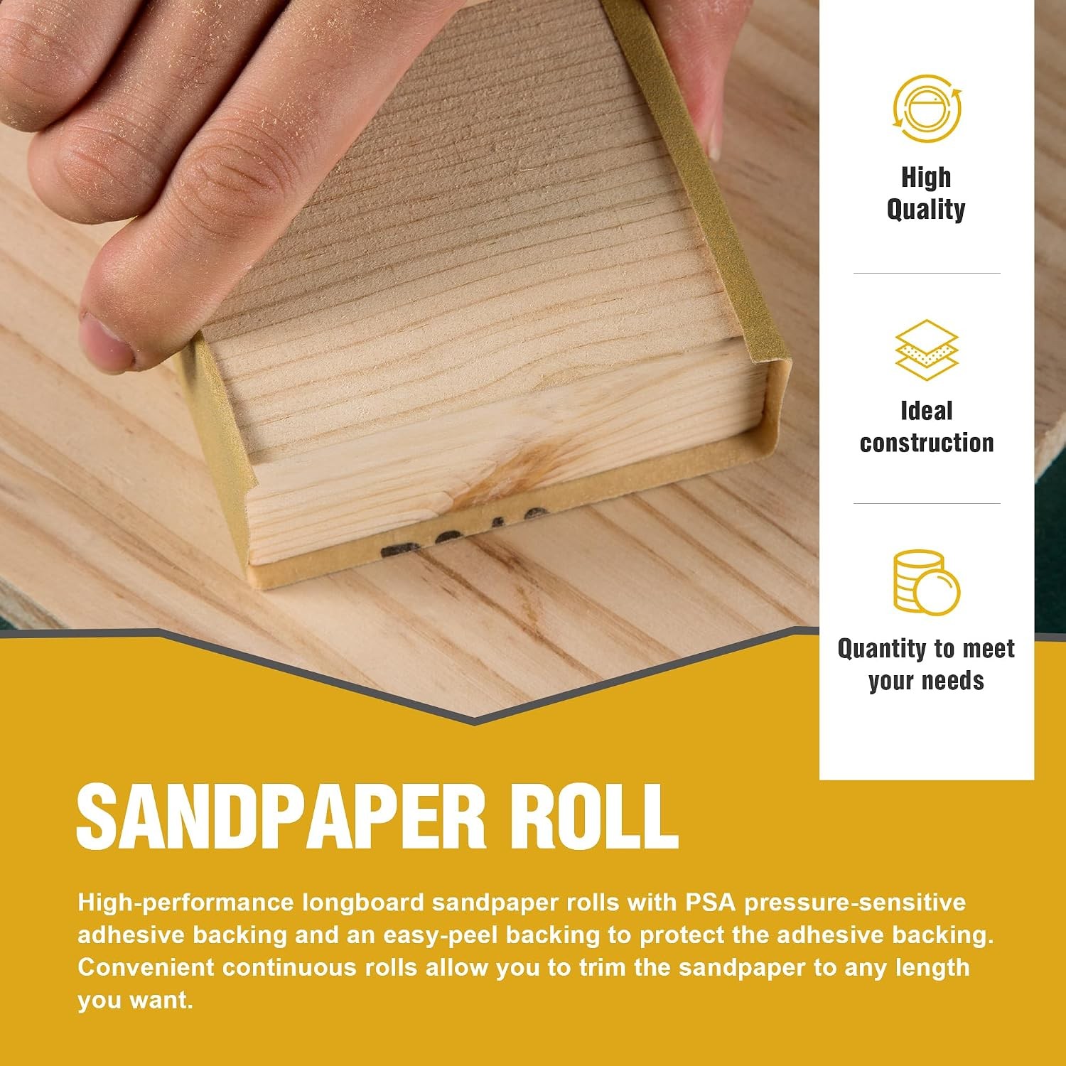 320 Grit PSA Sandpaper Roll 2.75in x 20 Yds Self Adhesive LongX