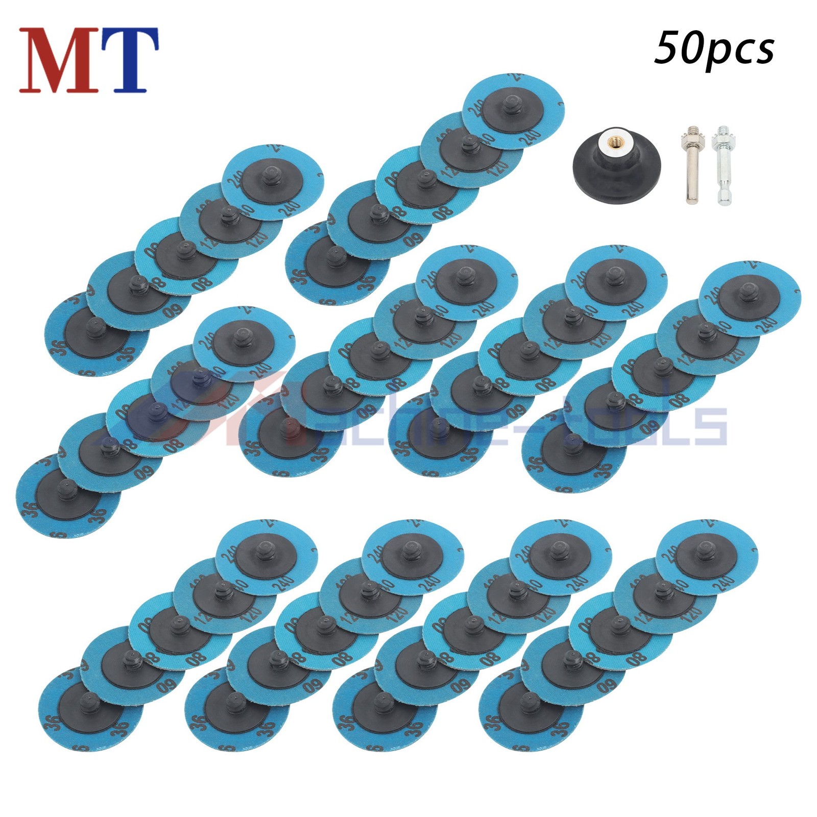 50 Pcs 2″ Grinder Sanding Grinding Discs (10 Pcs Each Of 36,60,80,120 and 240)