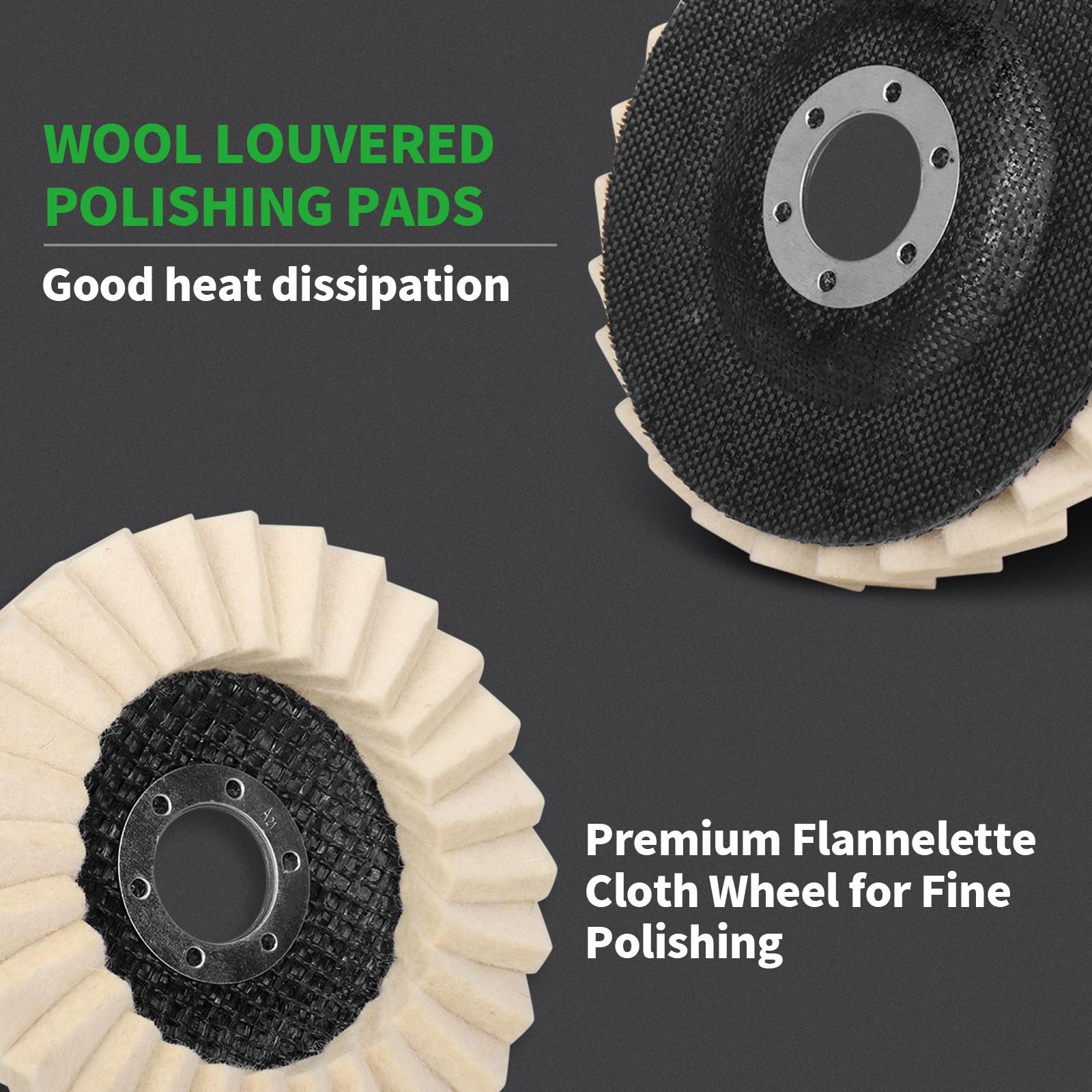 4.5″Wool Polishing Wheel Flat Flap Disc Buffing Pad For Angle Grinder Metal 5pcs