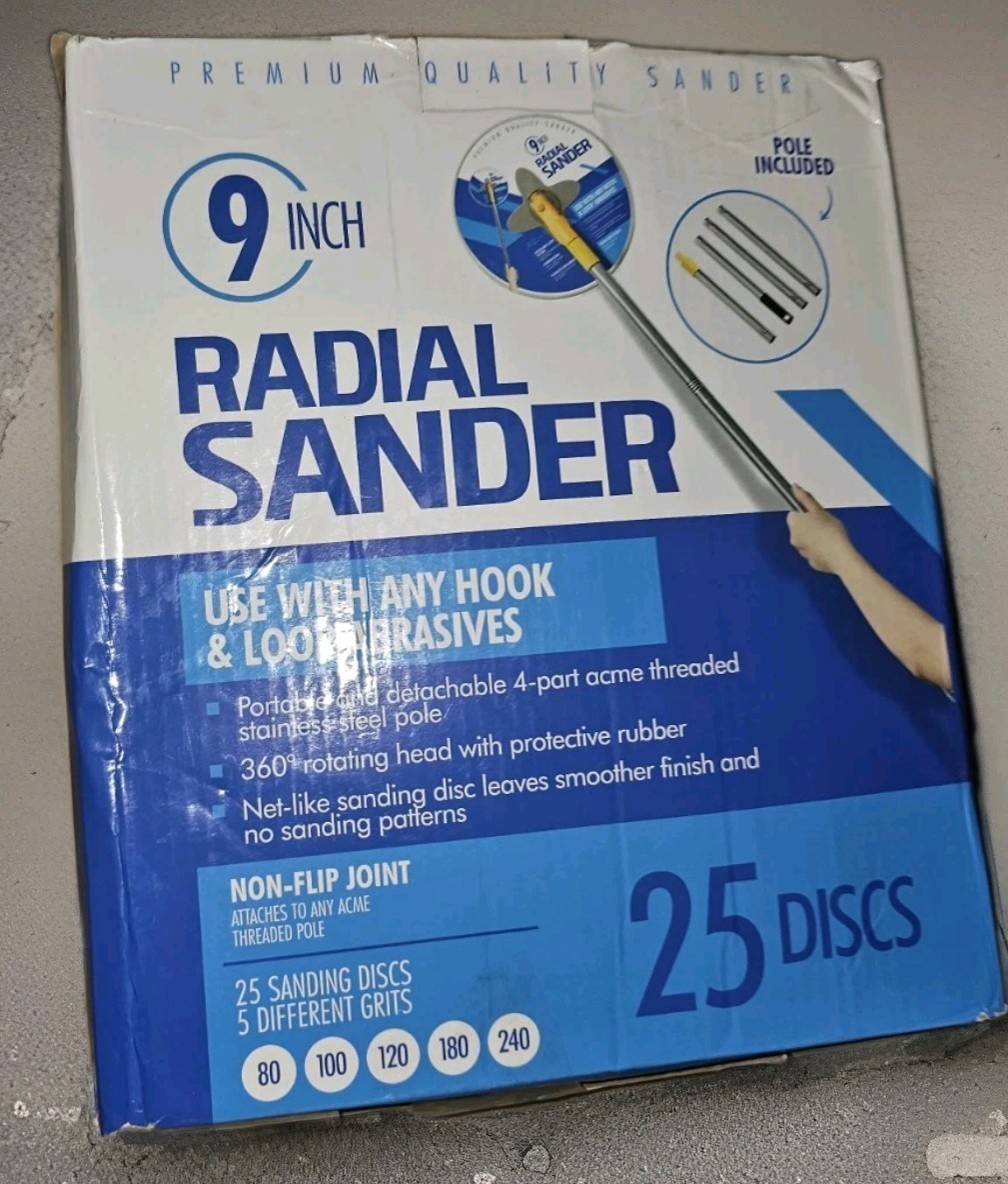 9 Inch Radial Hand Sander, 9″ Hook and loop Hand Drywall Sander for Wall New