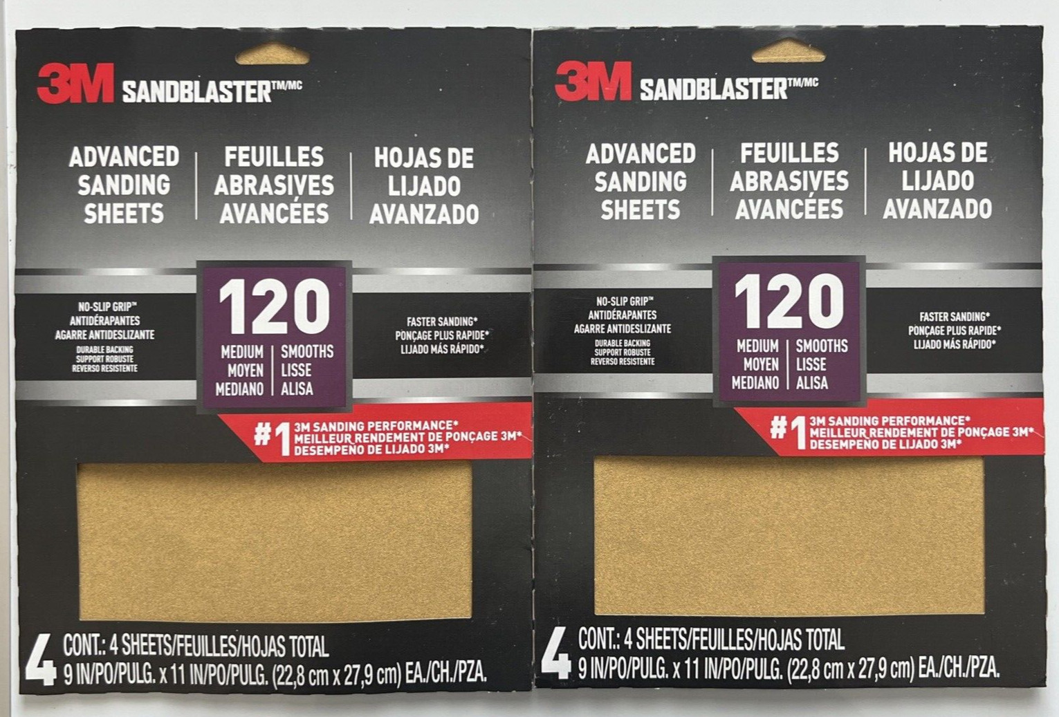 3M SandBlaster 11 in. L x 9 in. W 120 Grit Medium Ceramic Sandpaper 4CT 2 PK
