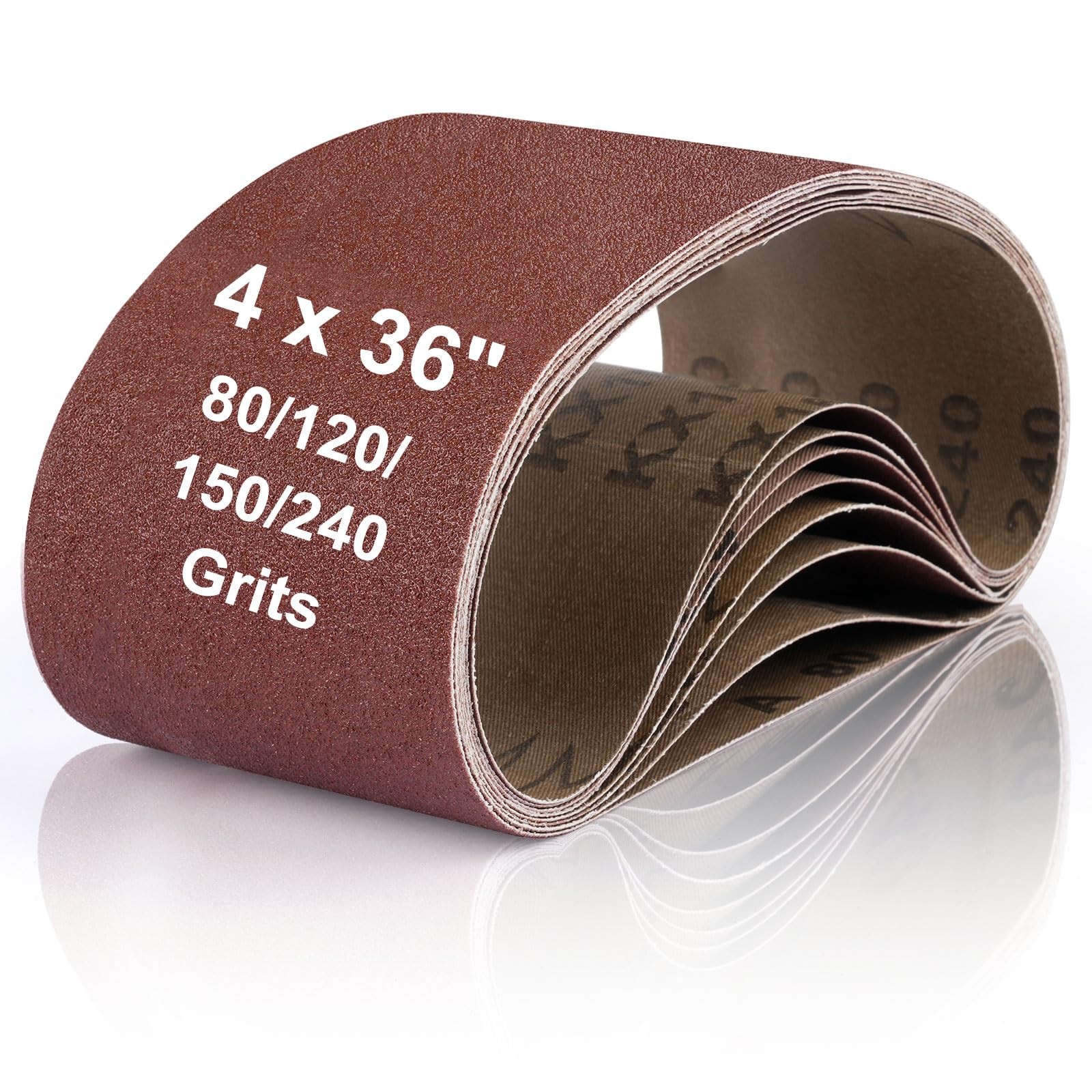 Belt Sander Sanding Belts, 8 Pcs Belt Sander Paper 2 Each of 80 120 150 240 G…